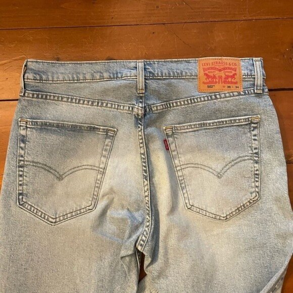Levi's® Premium 502™ Straight Leg Light Wash Denim Jeans 36” Waist - Picture 4 of 10
